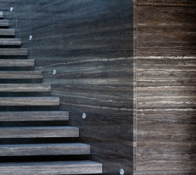 titanium travertine stairs